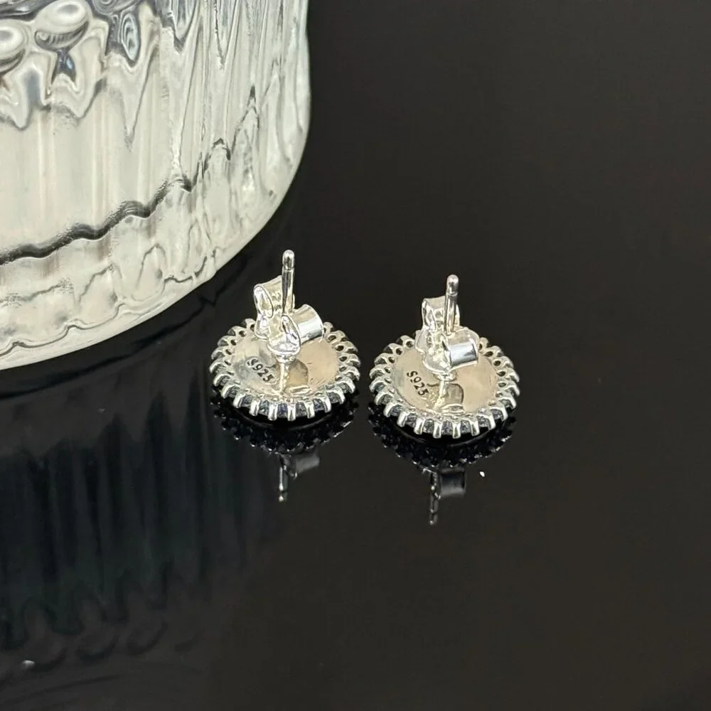 Florida Beach Bling Earrings S925 Sterling Silver Handmade Ear Stud - Picture 4 of 4